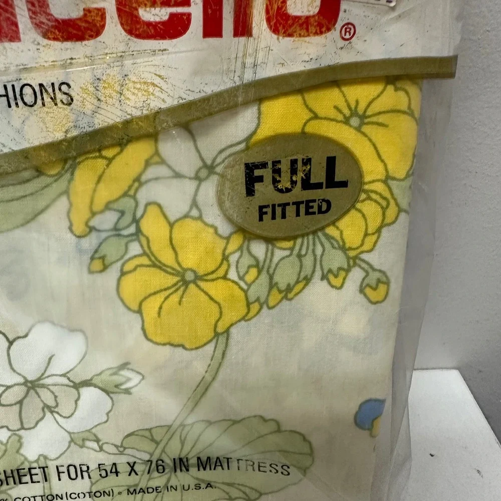 Vintage Cannon Monticello Full Fitted Sheet Melody Floral Style 244 New USA